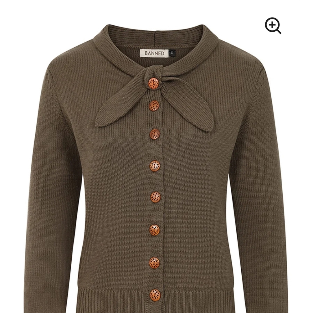 Banned Olive Cardigan with Button Accents